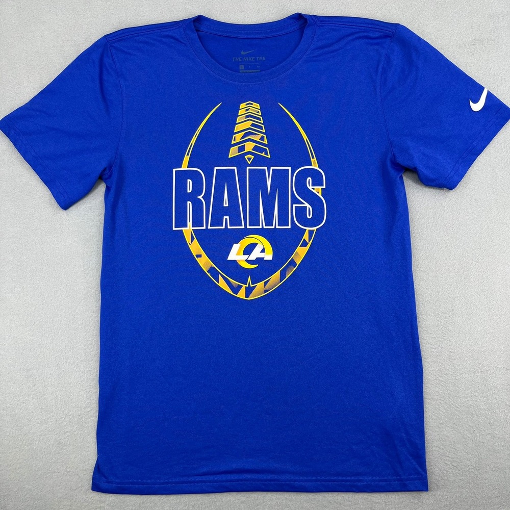 Nike Los Angeles Rams Mens Blue Dri-FIT Graphic T-Shirt Small NFL Football